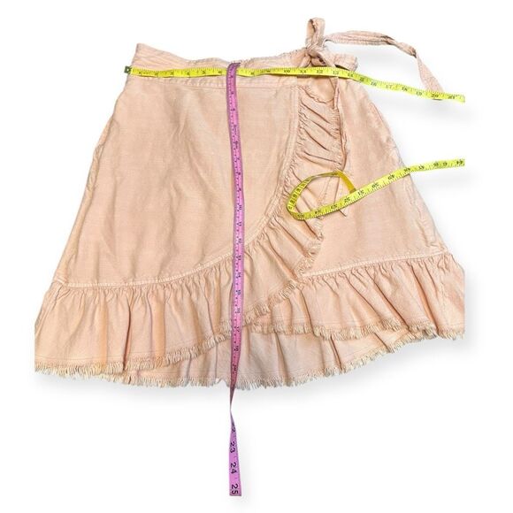 PILCRO BY ANTHROPOLOGIE Women’s Peach Pink Nettie Ruffled Hem Wrap Skirt Size Sm - Picture 7 of 7